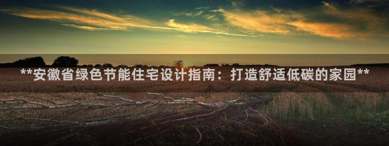 e尊国际平台：**安徽省绿色节能住宅设计指南：打造舒适低碳的家园**