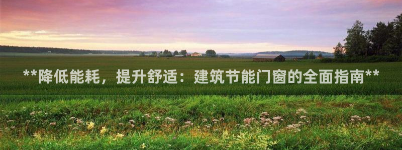 e尊国际平台：**降低能耗，提升舒适：建筑节能门窗的全面指南**