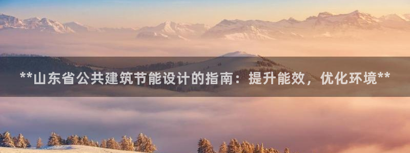 e尊国际官网app：**山东省公共建筑节能设计的指南：提升能效，优化环境**