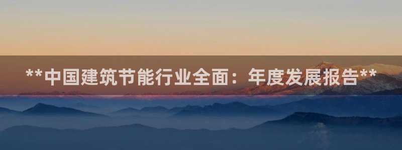 e尊国际的手机登录网站：**中国建筑节能行业全面：年度发展报告**