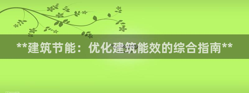 e尊国际平台：**建筑节能：优化建筑能效的综合指南**