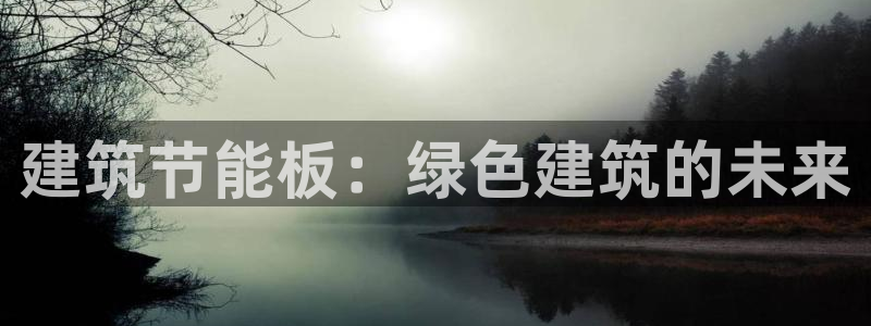 e尊国际7779：建筑节能板：绿色建筑的未来